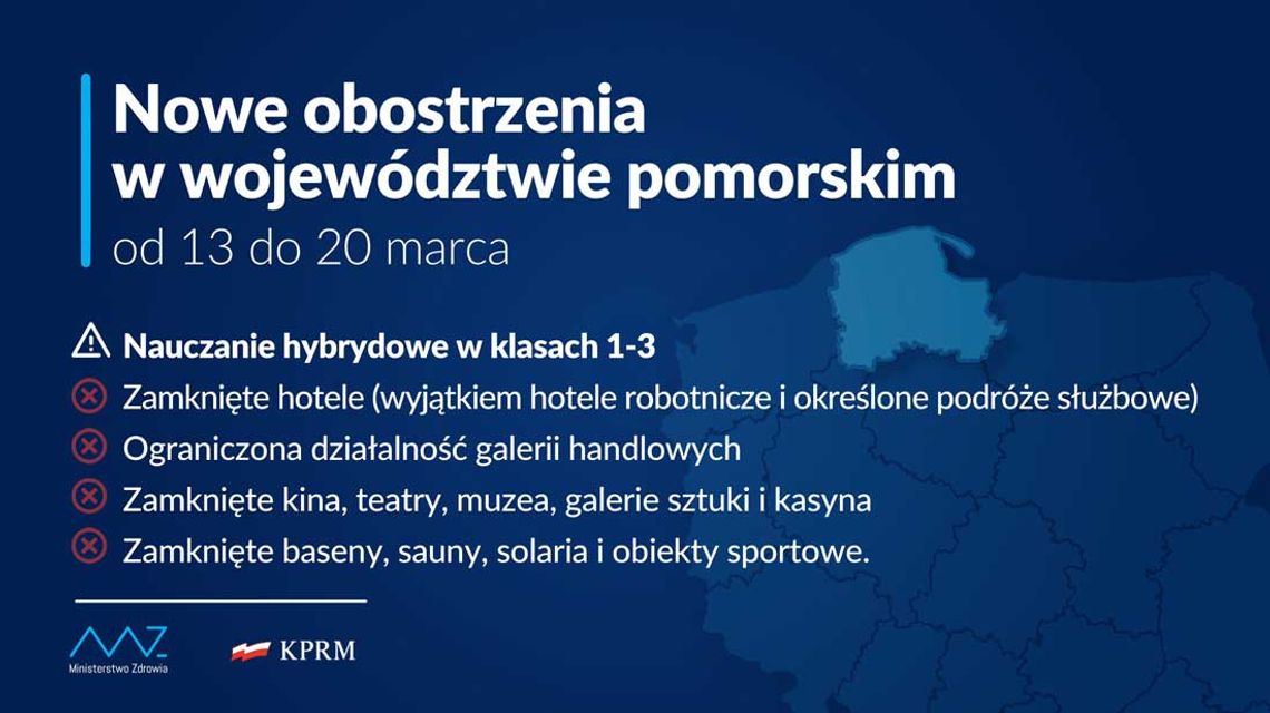 Minister zdrowia: Obostrzenia również w województwie pomorskim