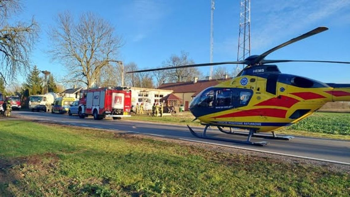 Na budowie zawalił się betonowy strop śmigłowiec LPR, budowa, listopad 2025