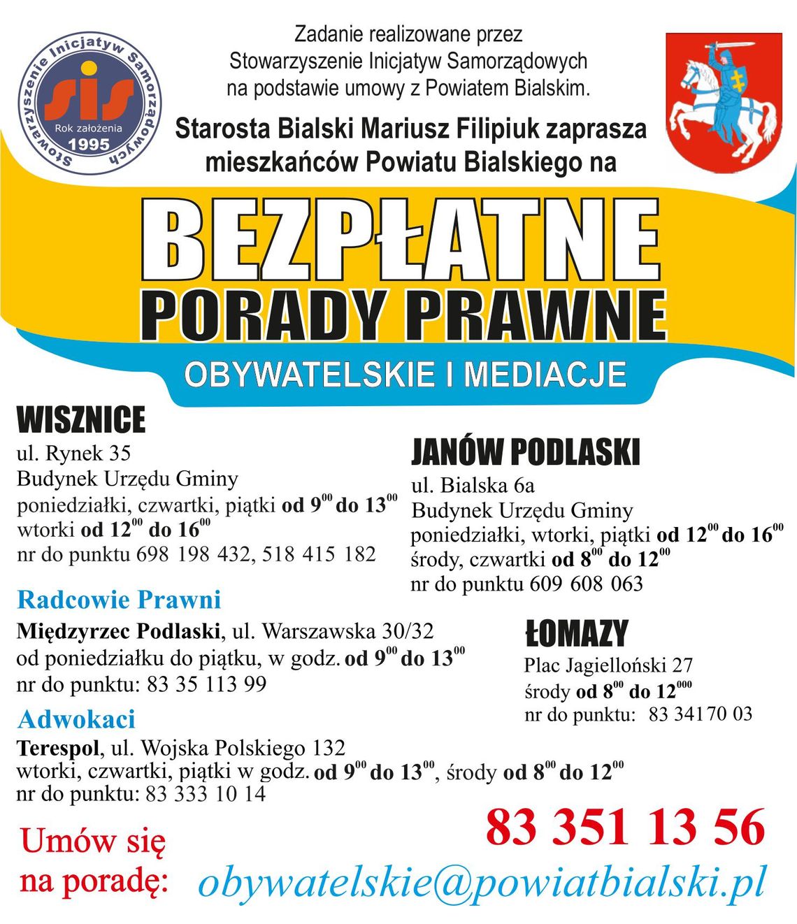 Nieodpłatna pomoc prawna w powiecie bialskim. Jak skorzystać?