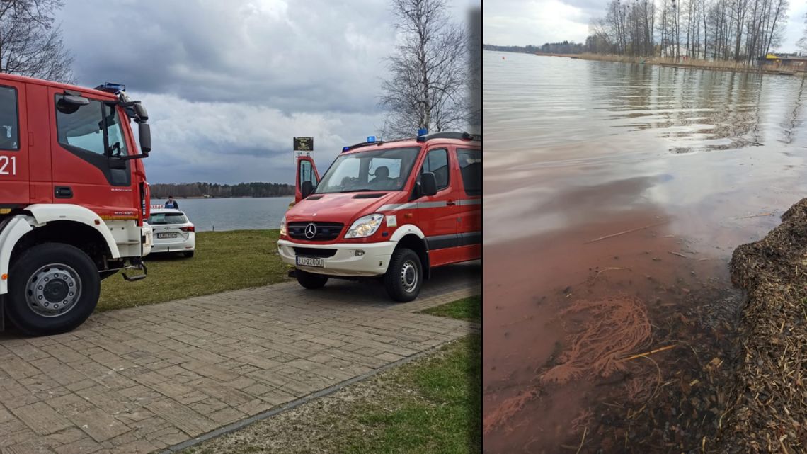 Okuninka. Podejrzana brązowa plama na Jeziorze Białym wywołała niepokój… [ZDJĘCIA]