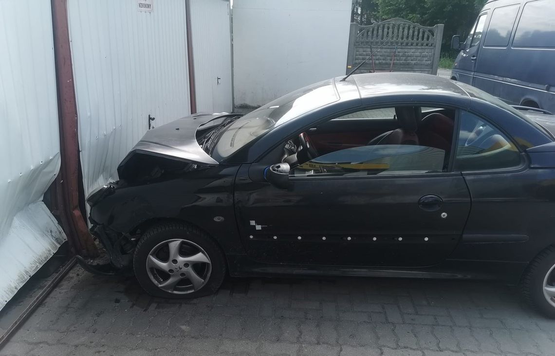 Zdemolowła znak, auto i garaż. Potem próbowała ukryć się w krzakach Zdemolowła znak, auto i garaż. Potem próbowała ukryć się w krzakach