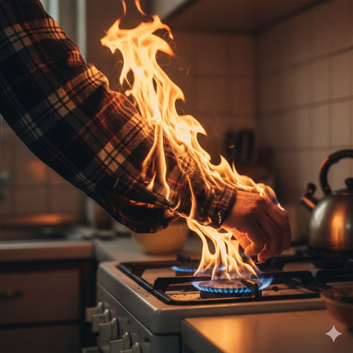 Płonąca koszula i poparzenia. Niebezpieczny incydent kuchenny we Włodawie Płonąca koszula i poparzenia. Niebezpieczny incydent kuchenny we Włodawie