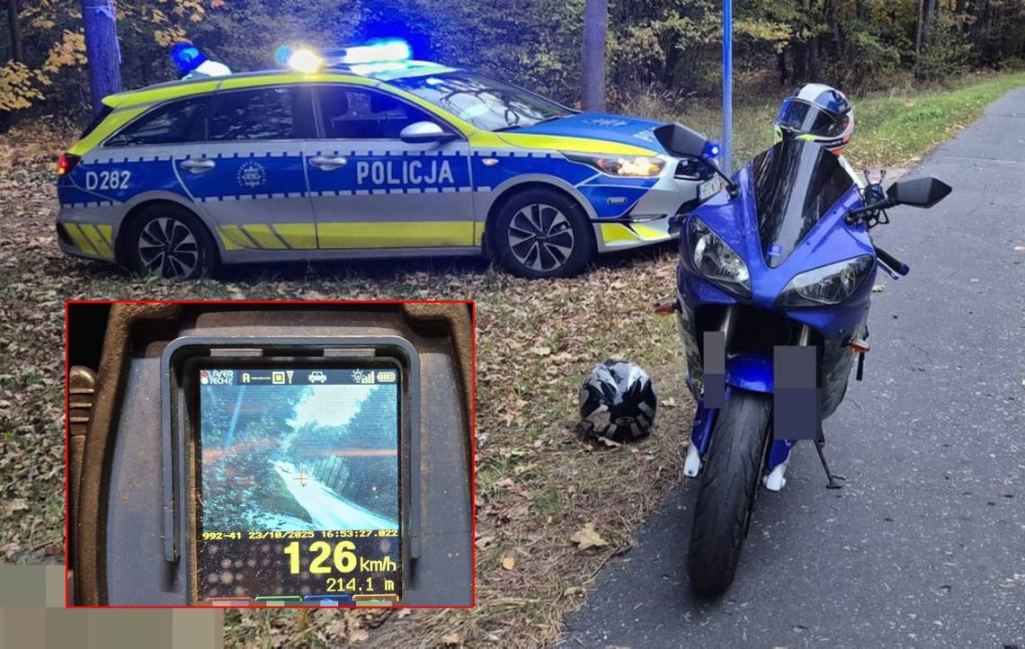 Lubelskie. Pościg za motocyklistą. Pędził 126 km/h