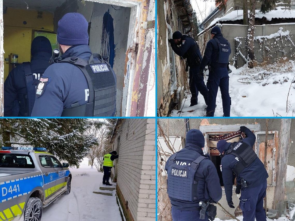 Pustostany, altany, oddalone posesje. Policjanci kontrolują teren