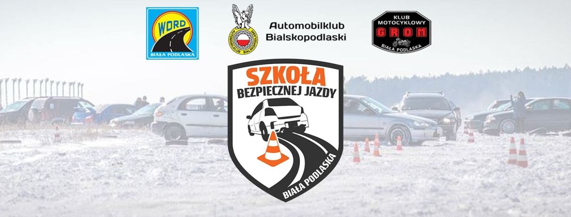 plakat Zimowej Szkoły Bezpiecznej Jazdy, Biała Podlaska, WORD