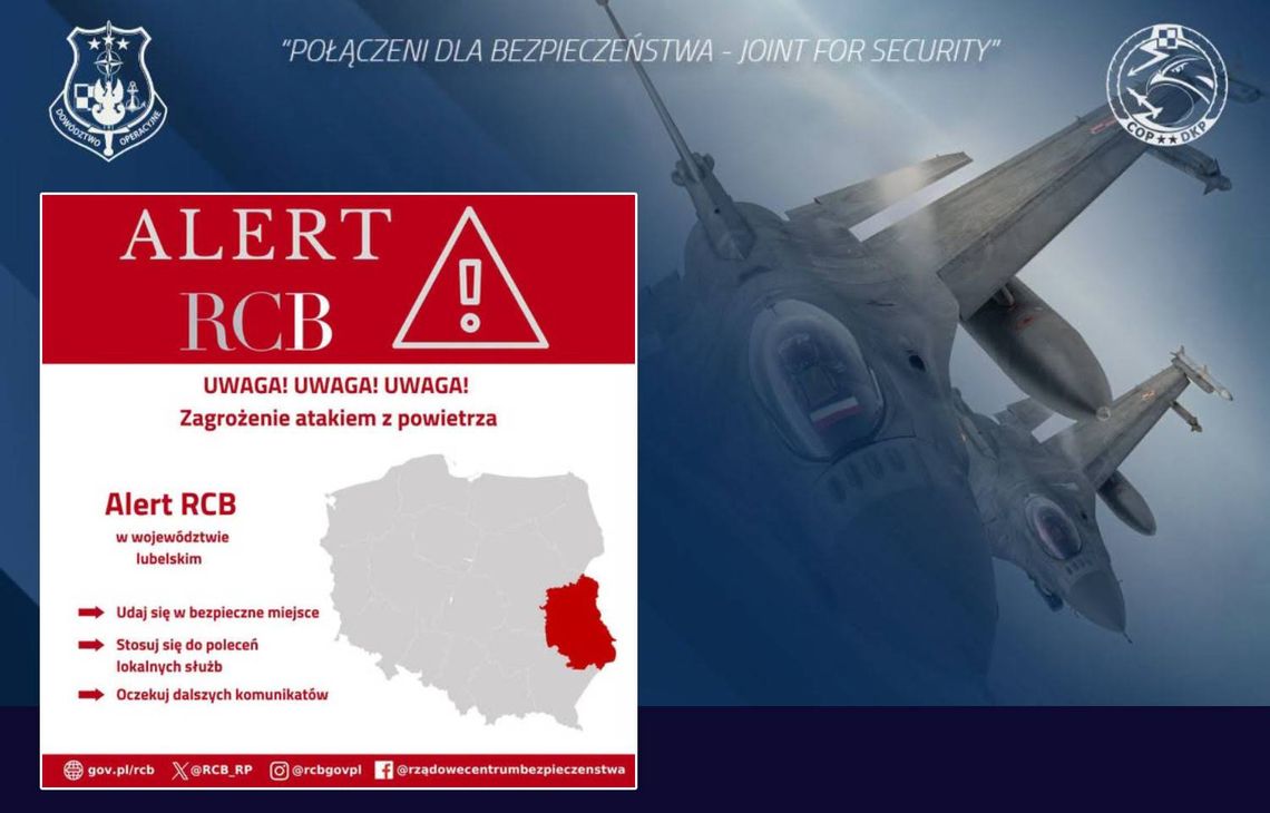 Seria alertów RCB. Dron spadł niedaleko granicy w Dorohusku. Czasowo wstrzymano przejście