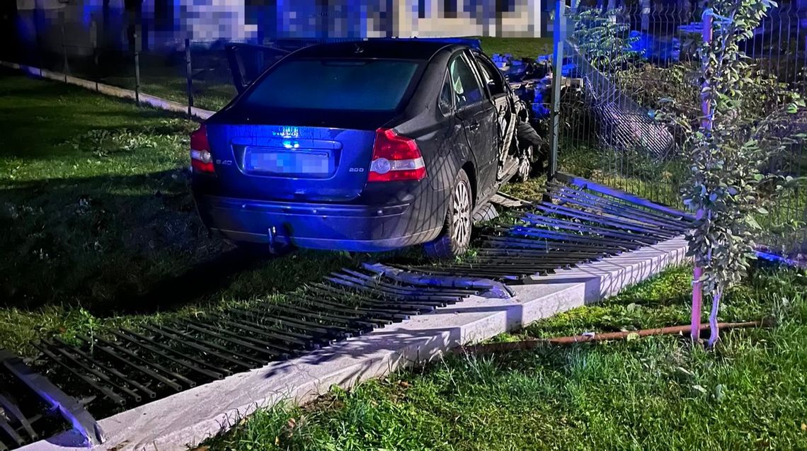Sosnowica. Wjechała w słup energetyczny i staranowała ogrodzenie Sosnowica. Wjechała w słup energetyczny i staranowała ogrodzenie
