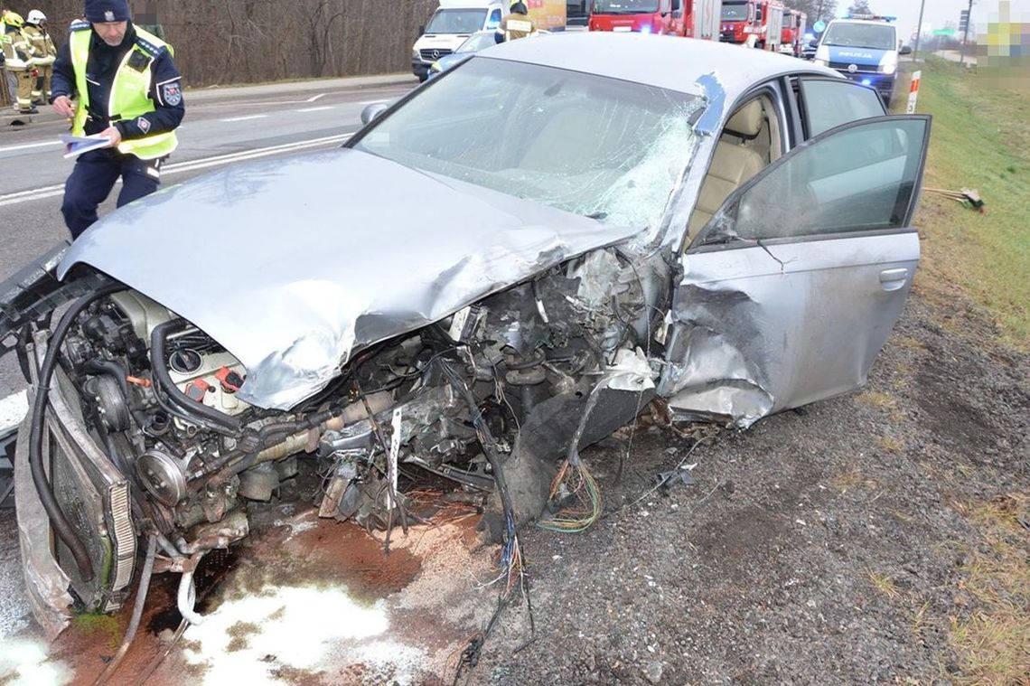 audi ciężarówka wypadek dk2 strzyniec biała podlaska