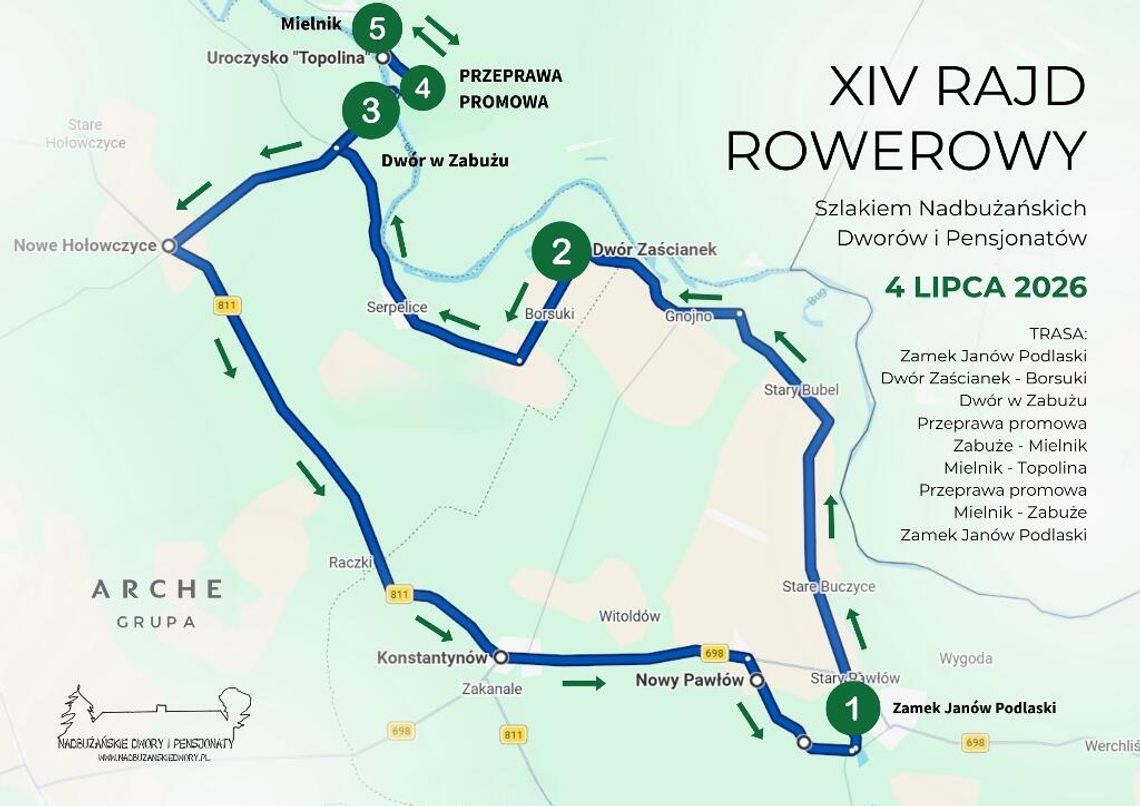 Trwają zapisy na XIV Rajd Rowerowy Szlakiem Nadbużańskich Dworów i Pensjonatów Trwają zapisy na XIV Rajd Rowerowy Szlakiem Nadbużańskich Dworów i Pensjonatów