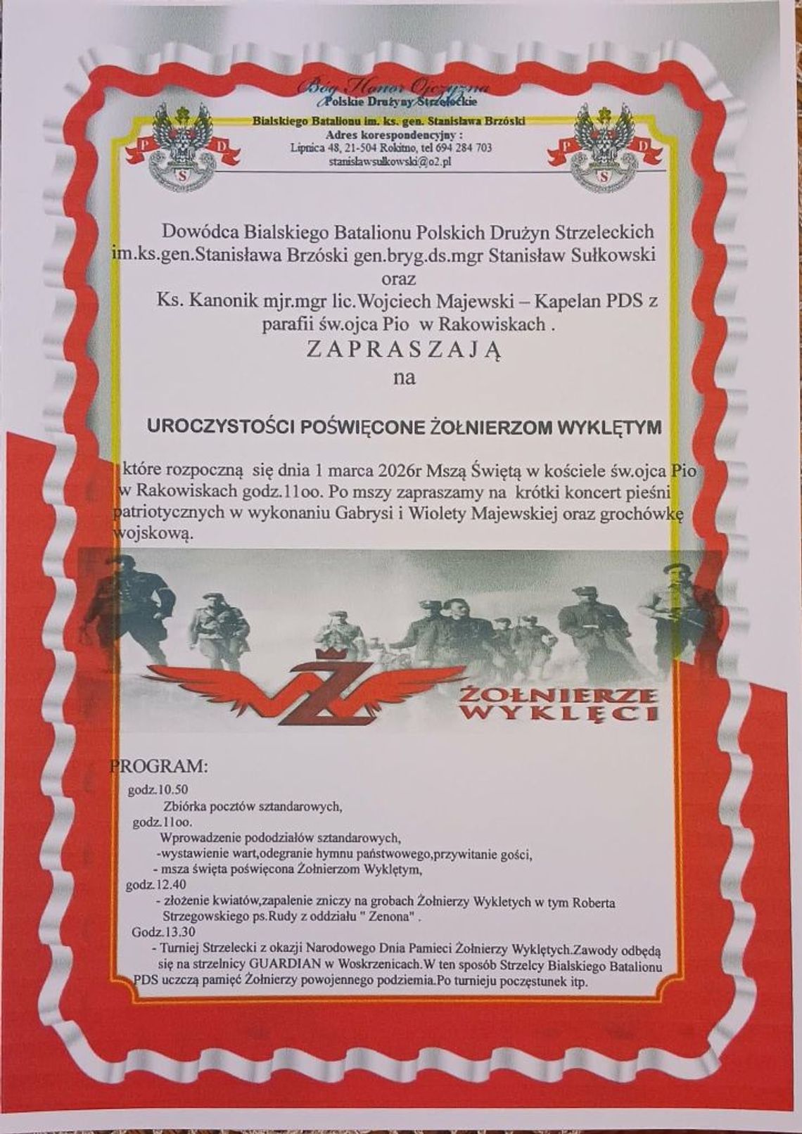 Uroczystości ku czci Żołnierzy Wyklętych w Rakowiskach