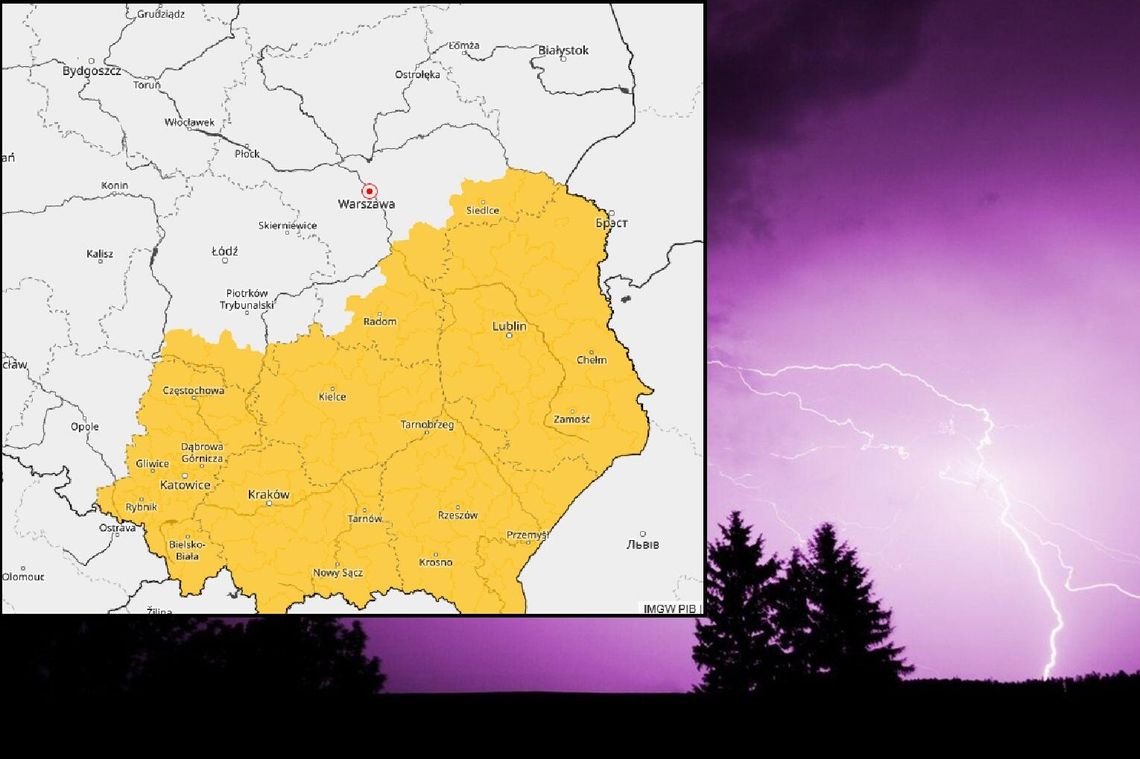 UWAGA! W nocy możliwe burze z gradem