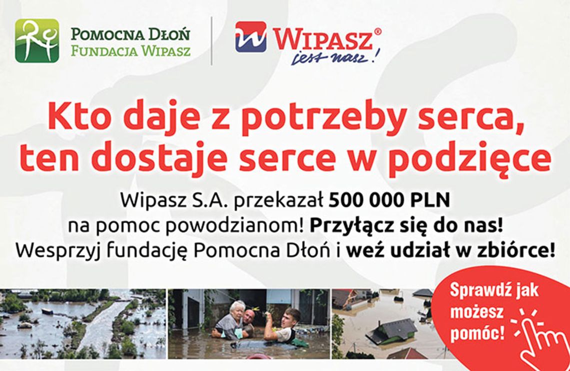 Wipasz pomaga powodzianom. Przyłącz się do jego akcji!