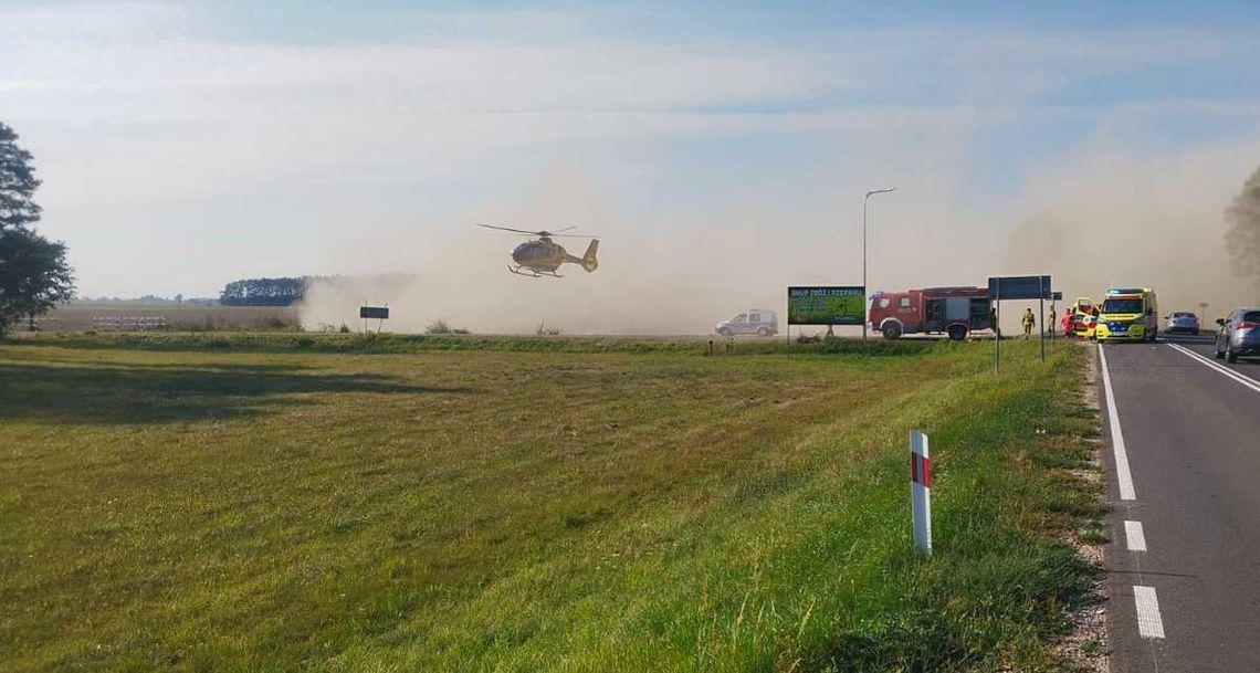 Wypadek na trasie Parczew-Wisznice. Rowerzysta zderzył się z autem