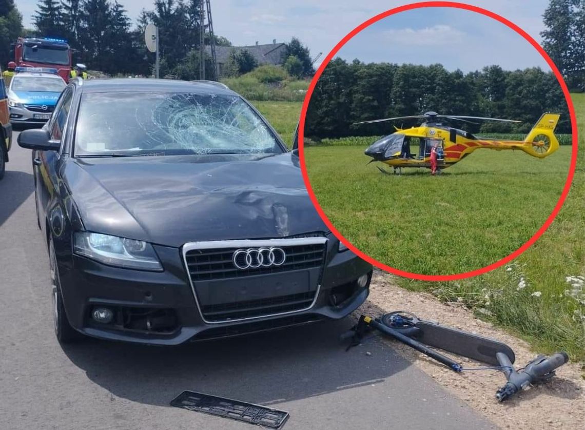 11-latek na hulajnodze zderzył się audi. Znamy szczegóły wypadku