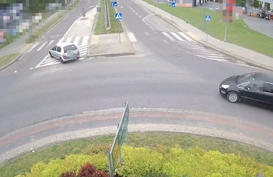 Zjechała z ronda "pod prąd" [FILM]