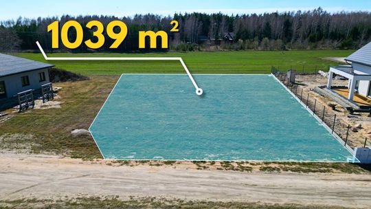 Działka budowlana 1039 m² z prądem i WZ