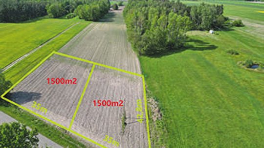 Działka o powierzchni 1500m2 w Łomazach