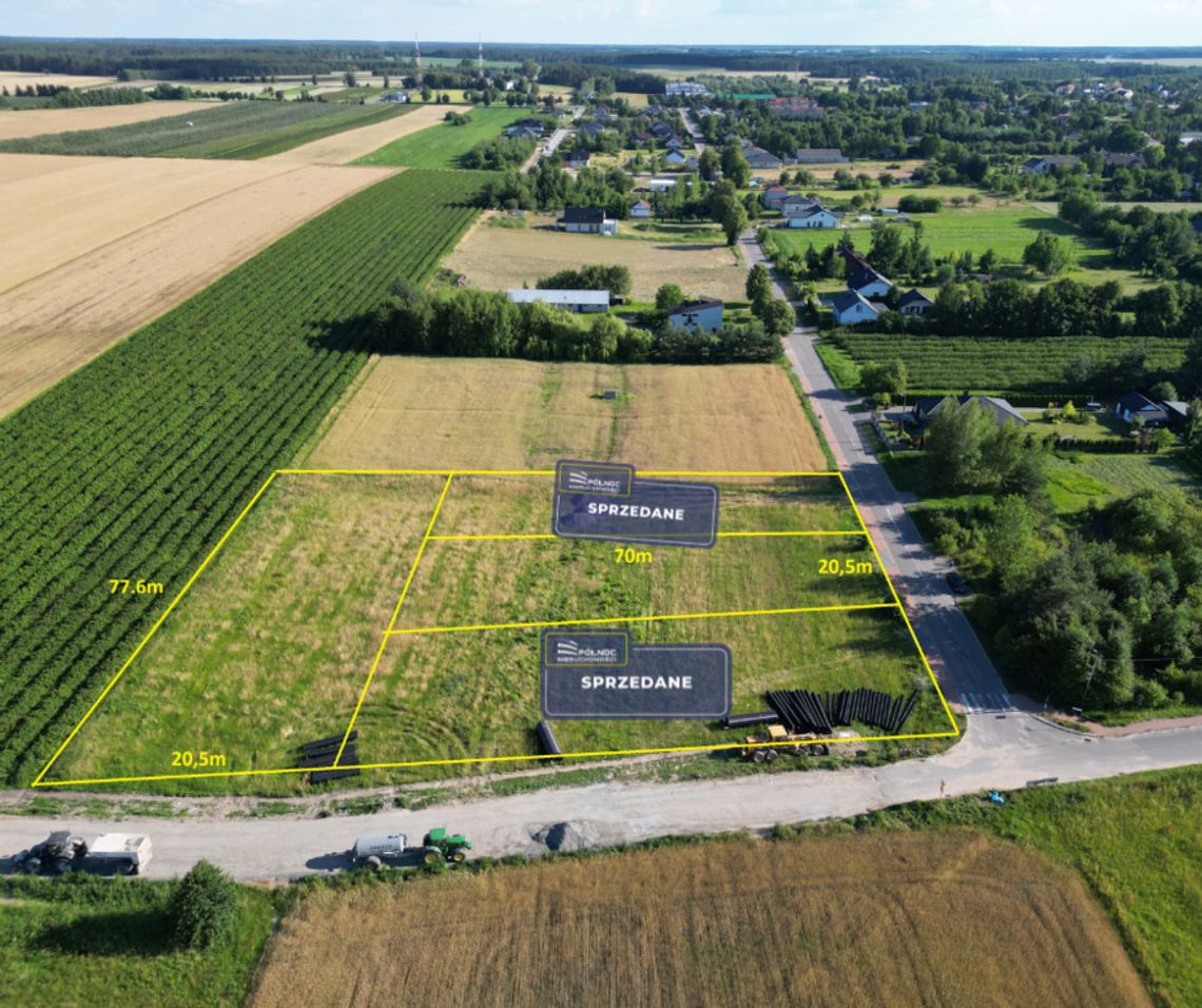 2 działki budowlane przy ul. Polnej w Janowie Podl