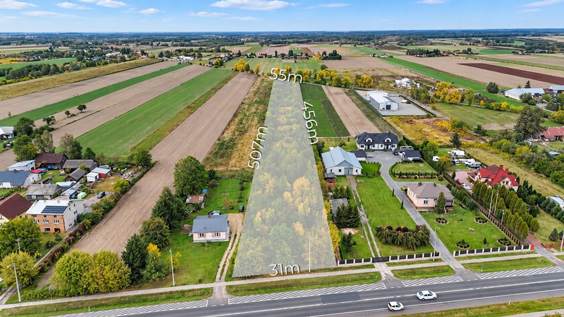 Działka 1,49 ha – Sławacinek Nowy, dojazd z dwóch stron