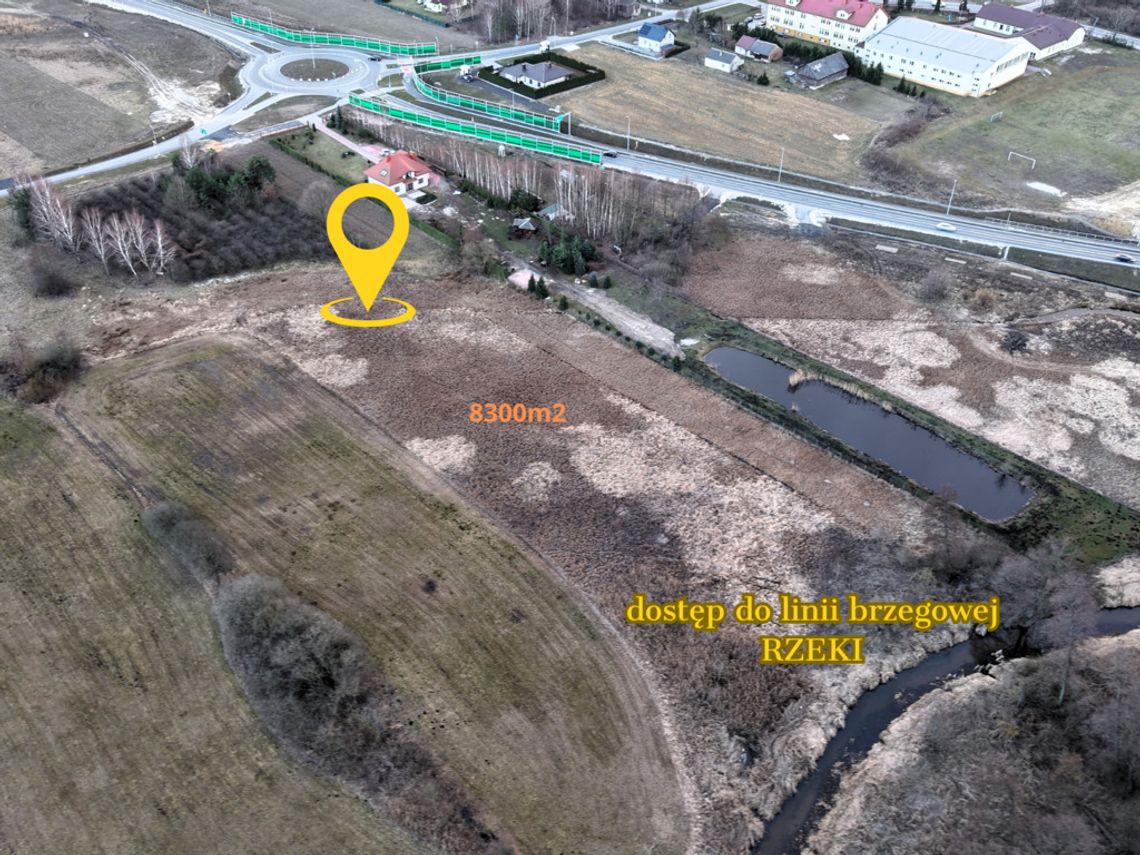 Działka budowlana z pozwoleniem na staw przy rzece