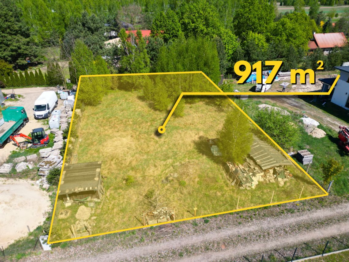 Działka z mediami 917 m² – Topolowa, Czosnówka