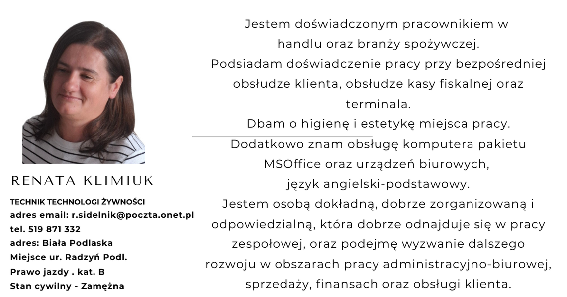 Szukam pracy Szukam pracy