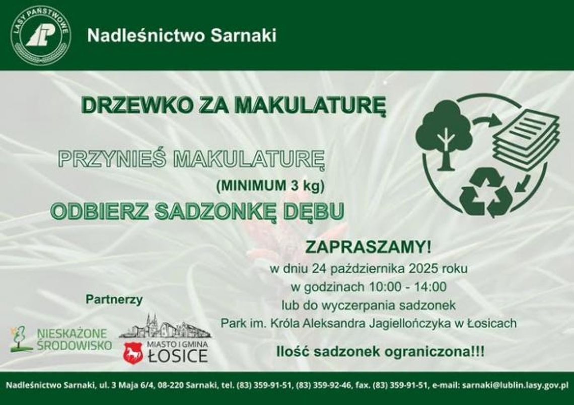 Akcja ekologiczna „Drzewko za makulaturę” Akcja ekologiczna „Drzewko za makulaturę”