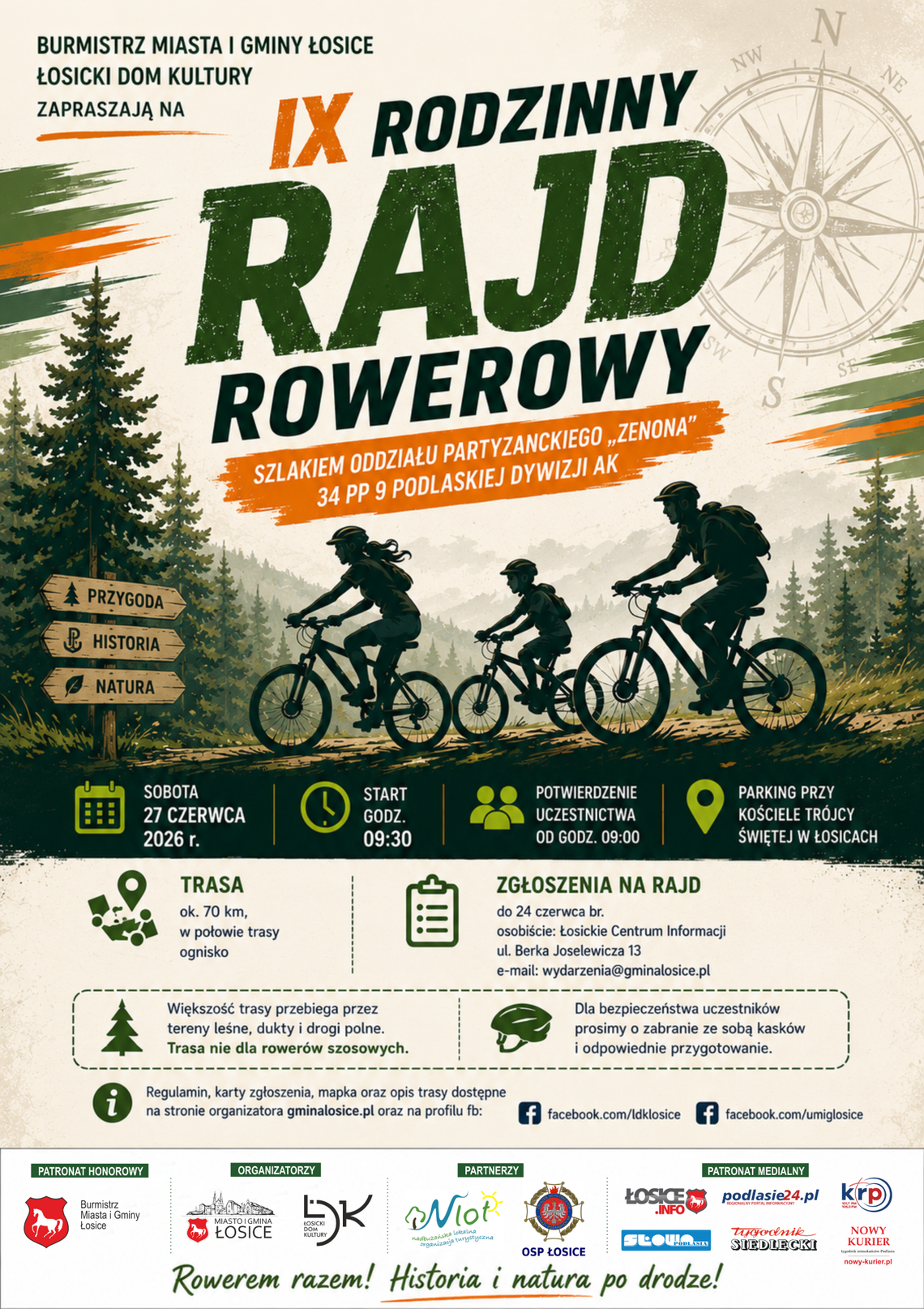 IX Rodzinny Rajd Rowerowy Szlakiem OP „Zenona" IX Rodzinny Rajd Rowerowy Szlakiem OP „Zenona"