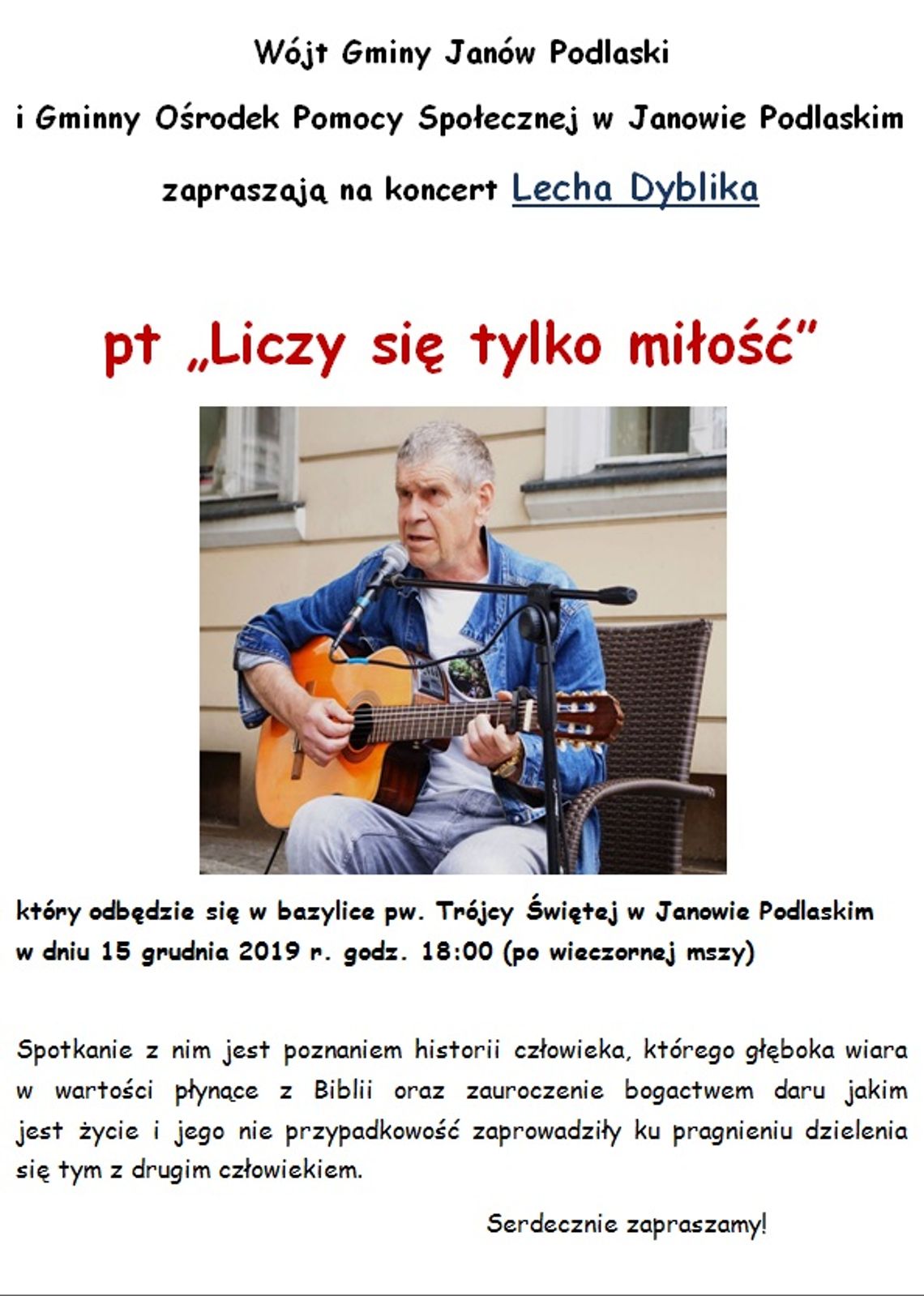 Koncert Lecha Dyblika w Janowie Podlaskim