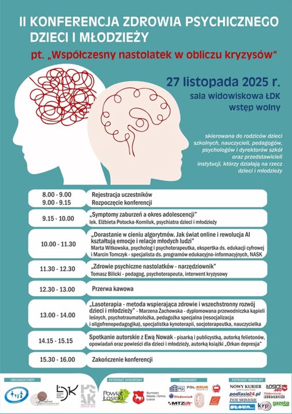 Konferencja Zdrowia Psychicznego Dzieci i Młodzieży pod hasłem „Współczesny nastolatek w obliczu kryzysów”