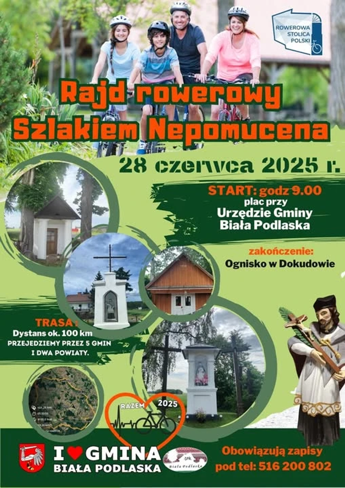 Rajd rowerowy Szlakiem Nepomucena.