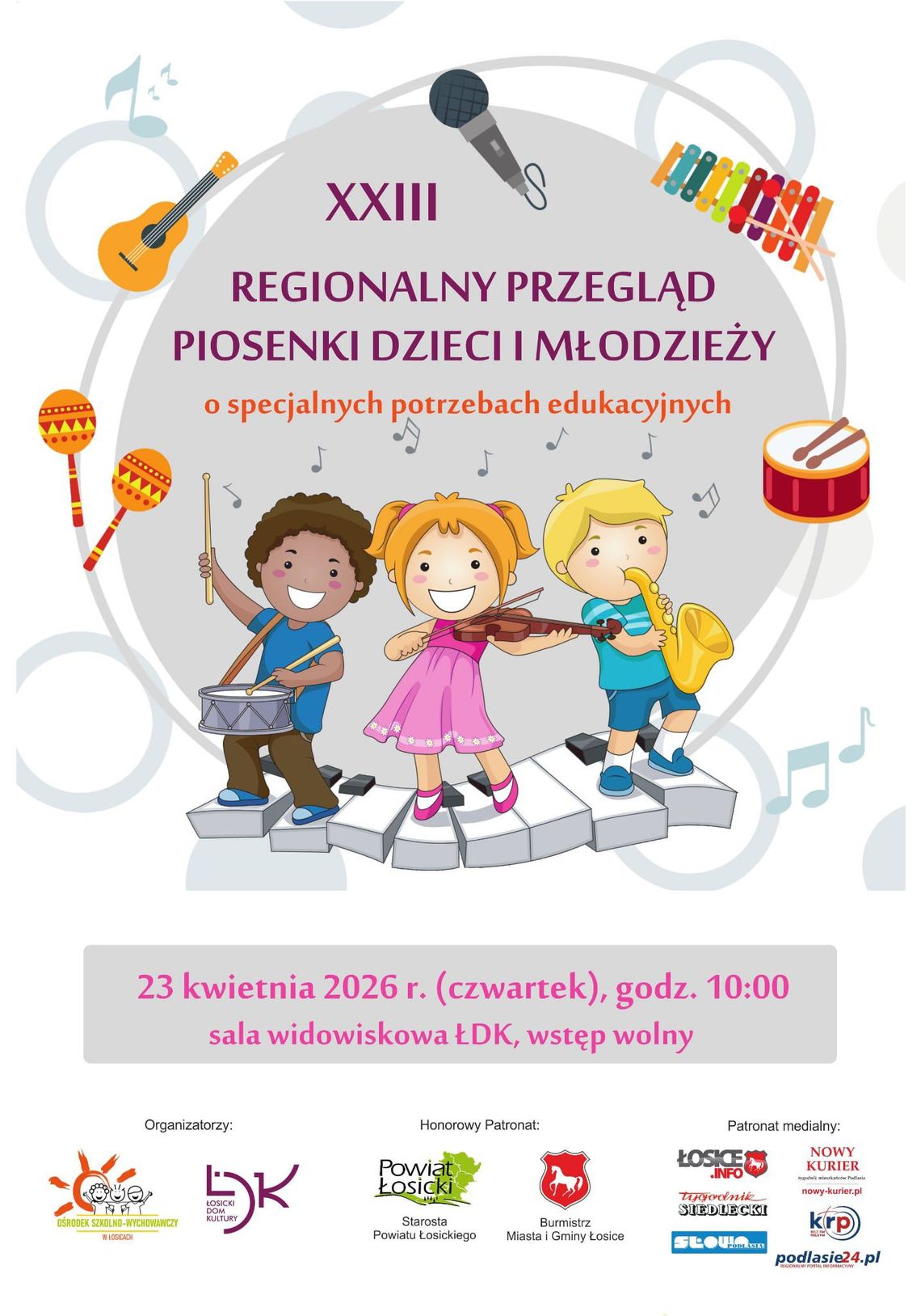 XXIII Regionalny Przegląd Piosenki Dzieci i Młodzieży o Specjalnych Potrzebach Edukacyjnych